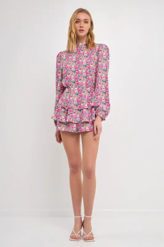 Floral Garden Open Back Romper sold by Endless Rose