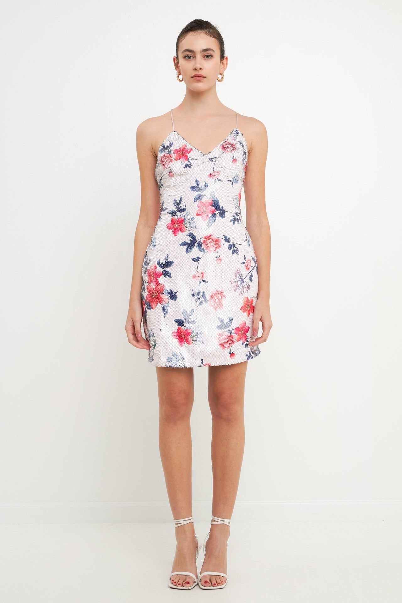 Floral Sequin Strappy Dress sold by Endless Rose