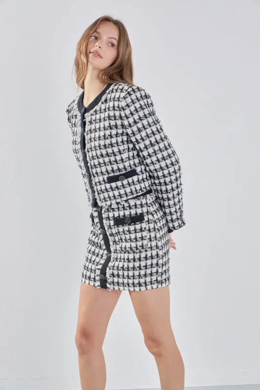 Premium Cropped Tweed Jacket With Fringe sold by Endless Rose