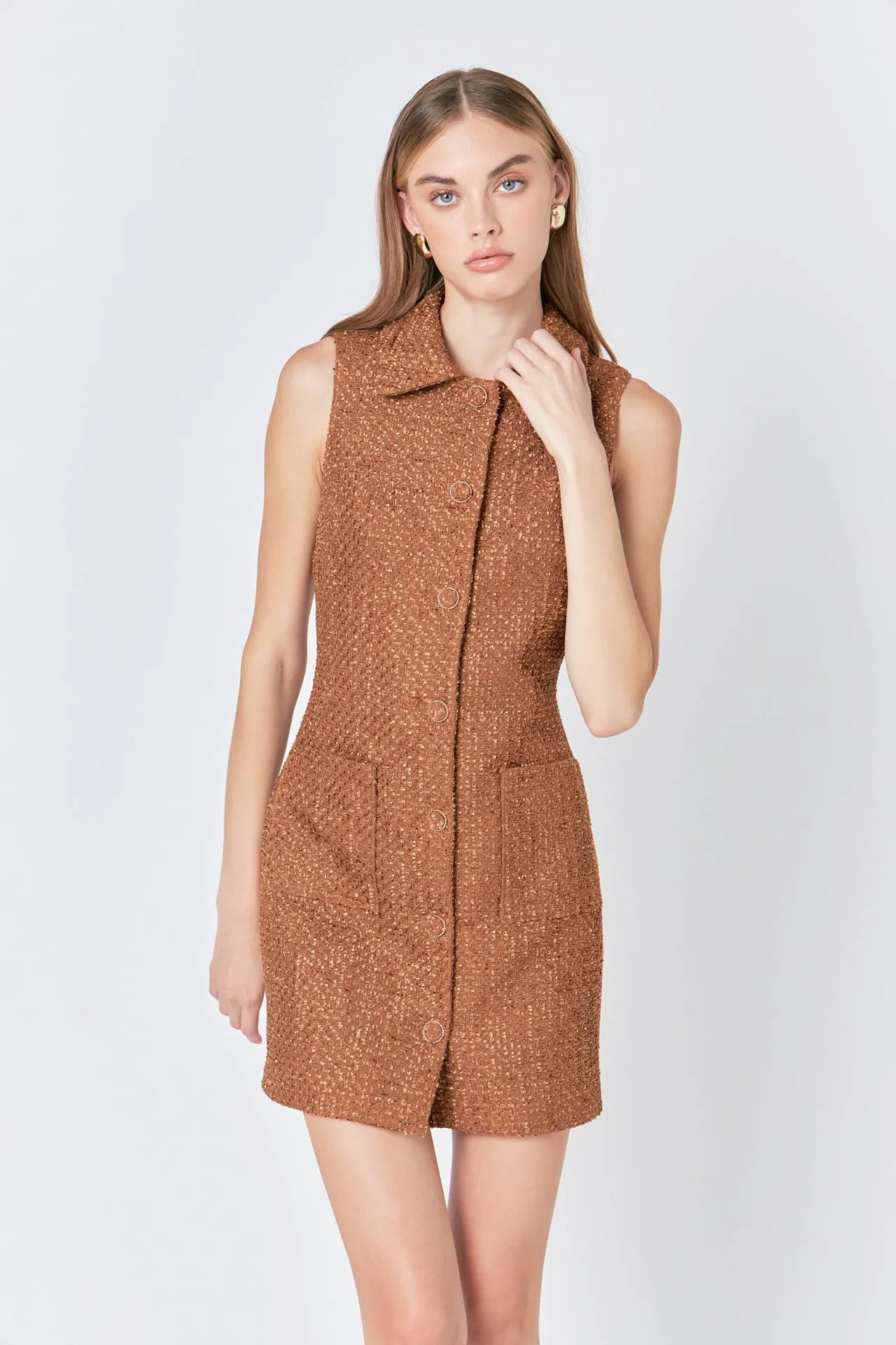 Tweed Collared Mini Dress sold by Endless Rose product image thumbnail 5