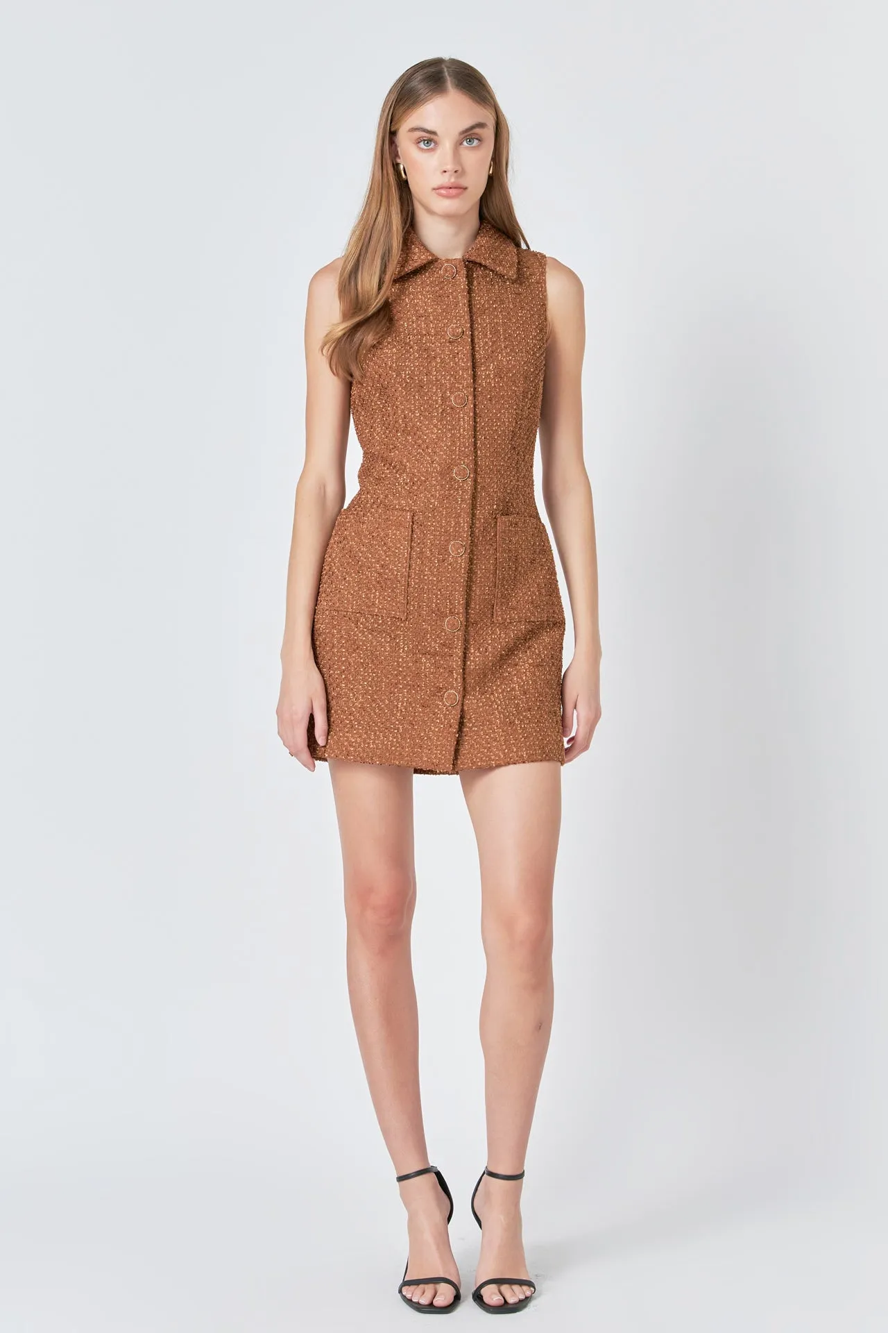 Tweed Collared Mini Dress sold by Endless Rose