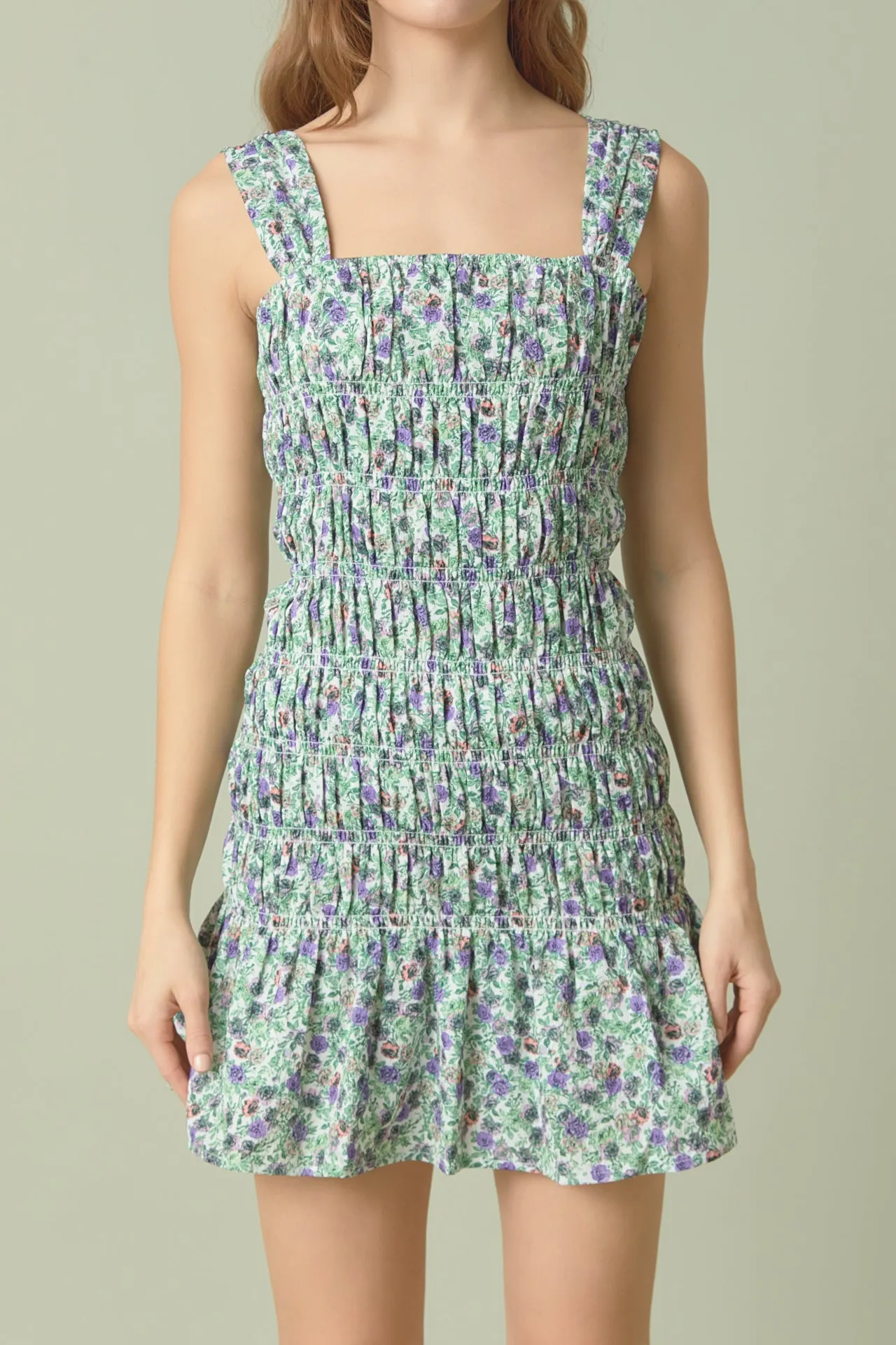 Floral Scooped Back Mini Ruffled Dress sold by Endless Rose product image thumbnail 2