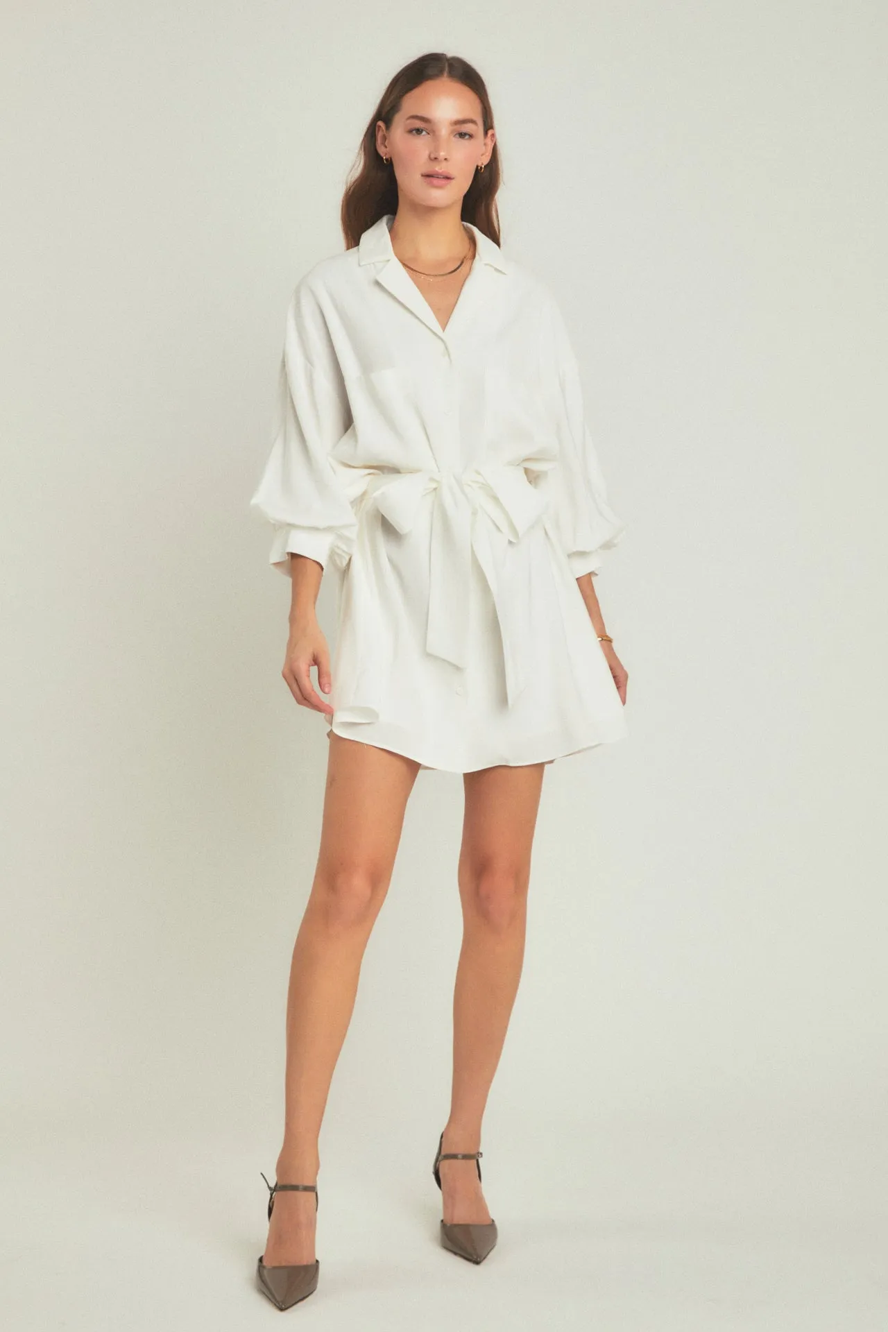 Belted Mini Shirt Dress sold by Endless Rose