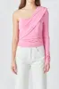 One Shoulder Shirred Knit Top sold by Endless Rose