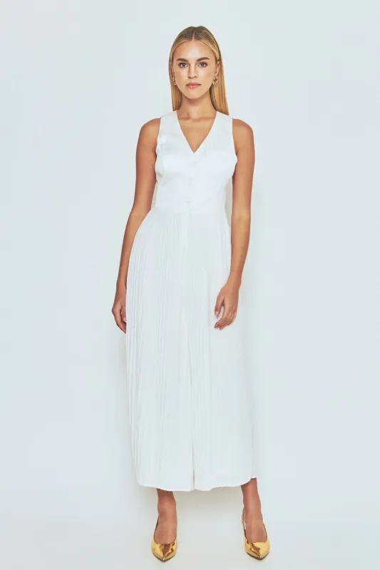 Mixed Media Vest Pleated Jumpsuit sold by Endless Rose