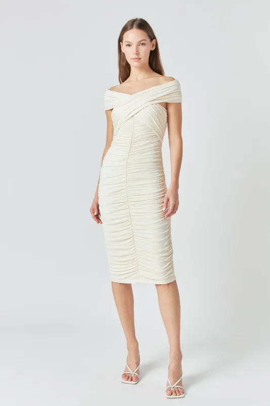 Ruched Bodycon Midi Dress sold by Endless Rose