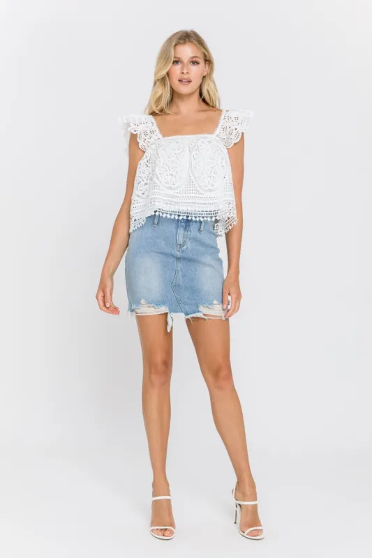 Flounce Lace Crop Top made by Endless Rose