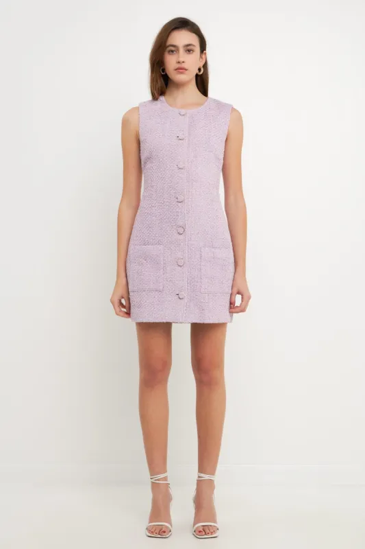 Sleeveless Tweed Mini Dress sold by Endless Rose