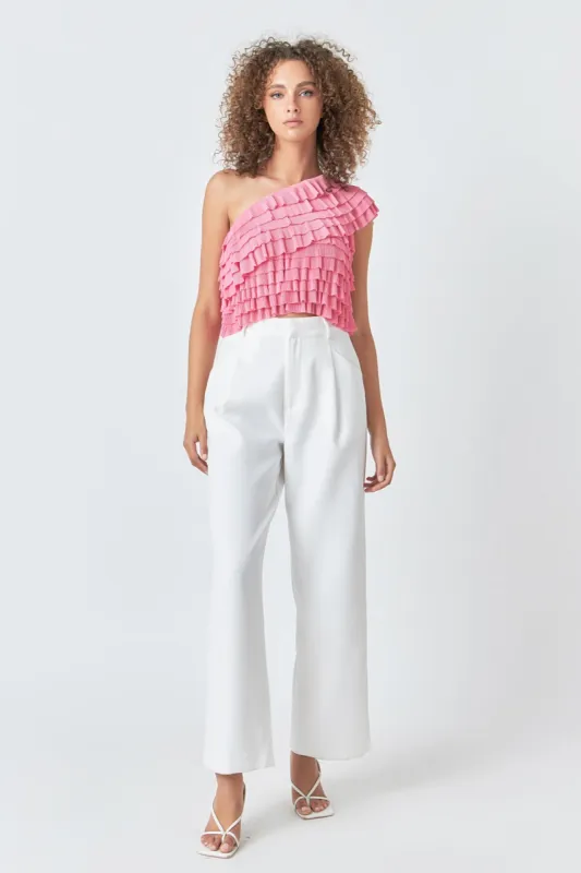 Ruffled One-shoulder Top sold by Endless Rose