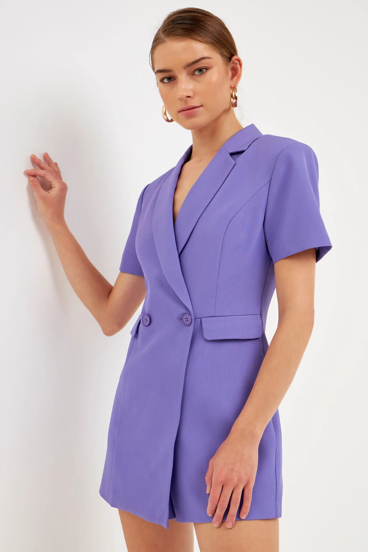 Short Sleeve Blazer Romper sold by Endless Rose product image thumbnail 2