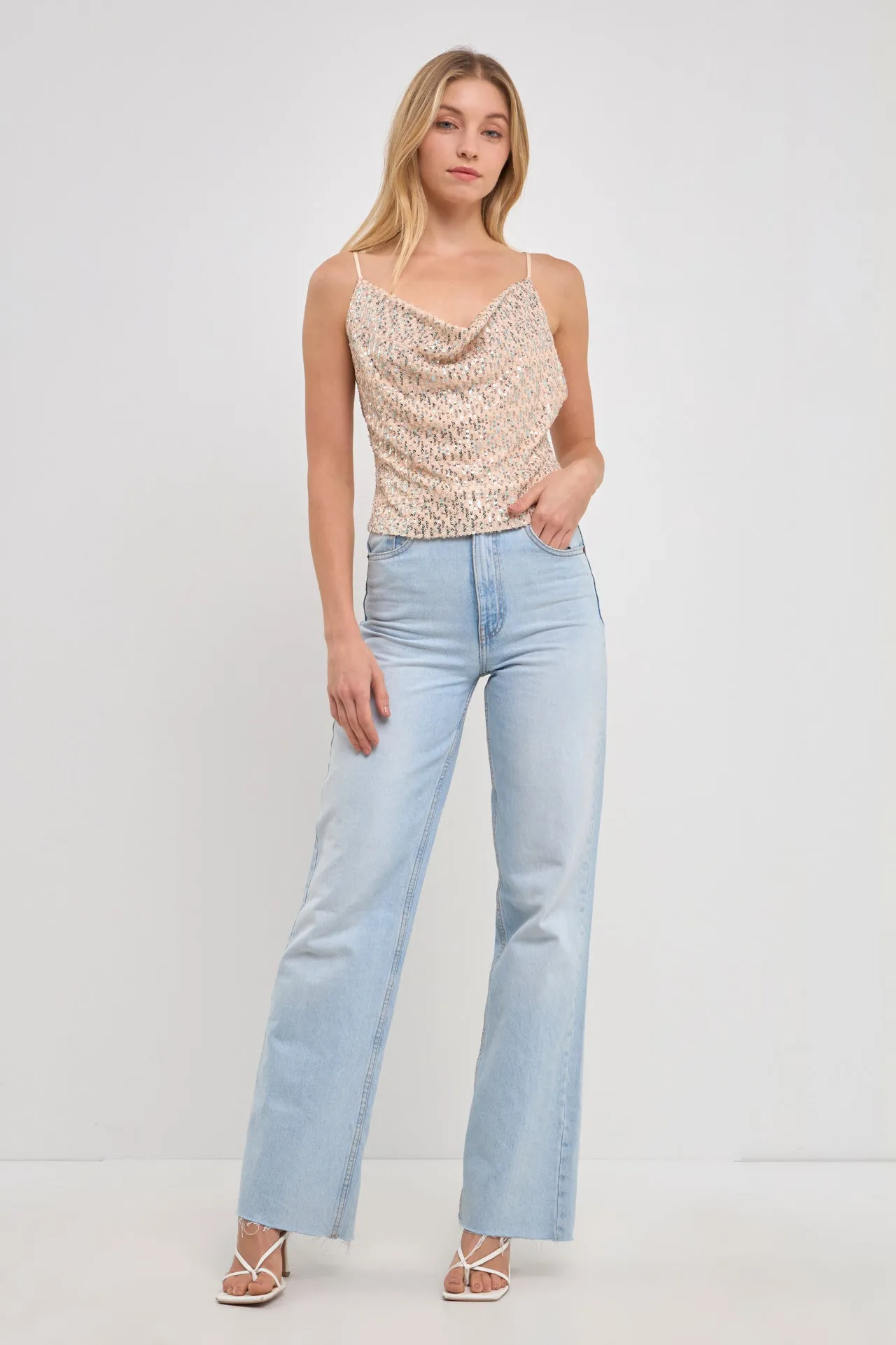 Cowl Neck Sequin Top sold by Endless Rose