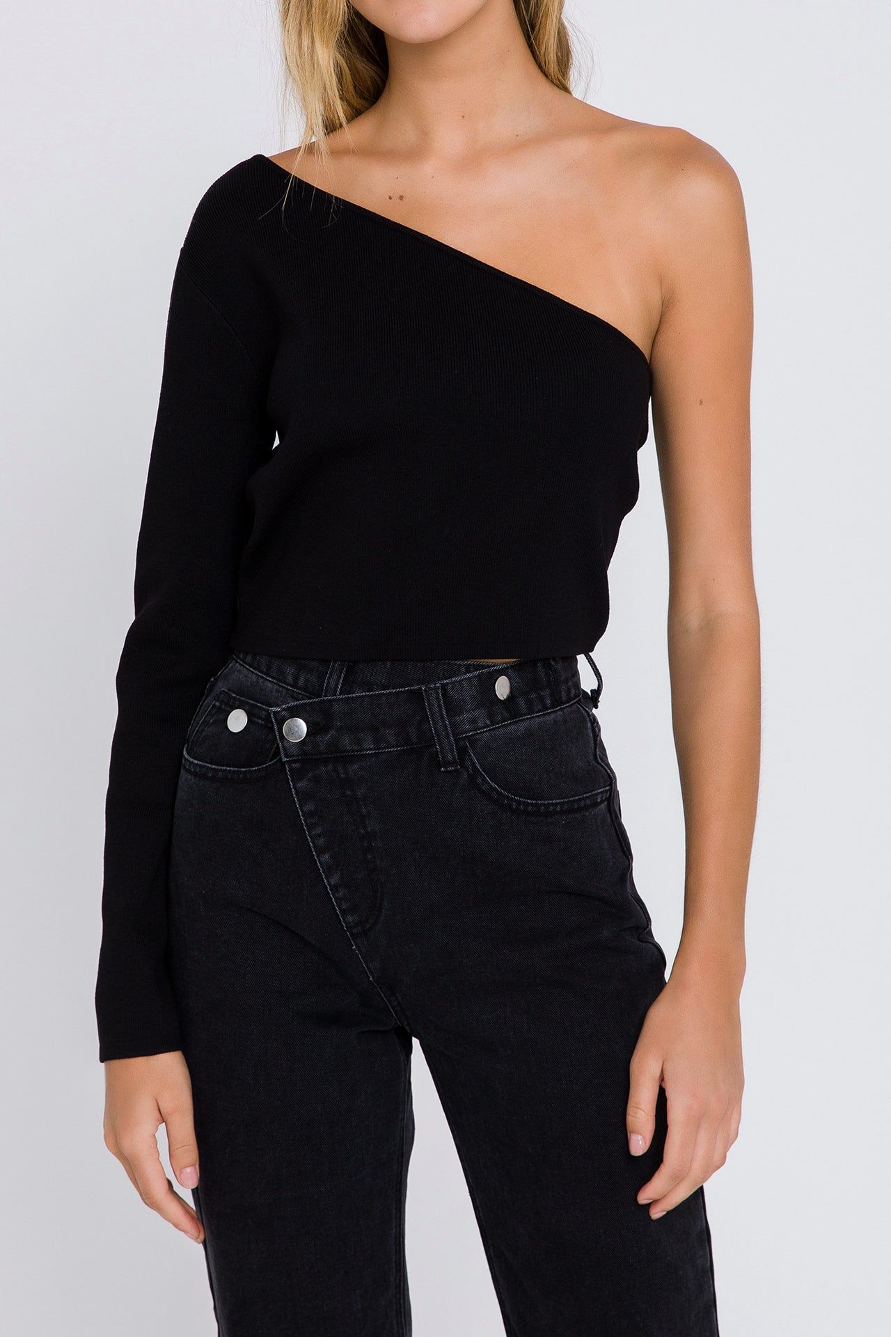 Asymmetrical Knit Crop Top sold by Endless Rose product image thumbnail 2