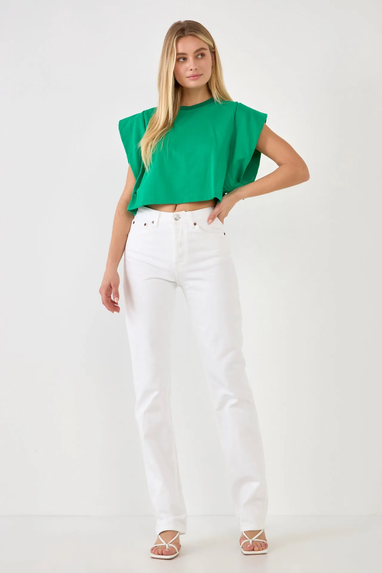 Drop Shoulder Cropped Top sold by Endless Rose