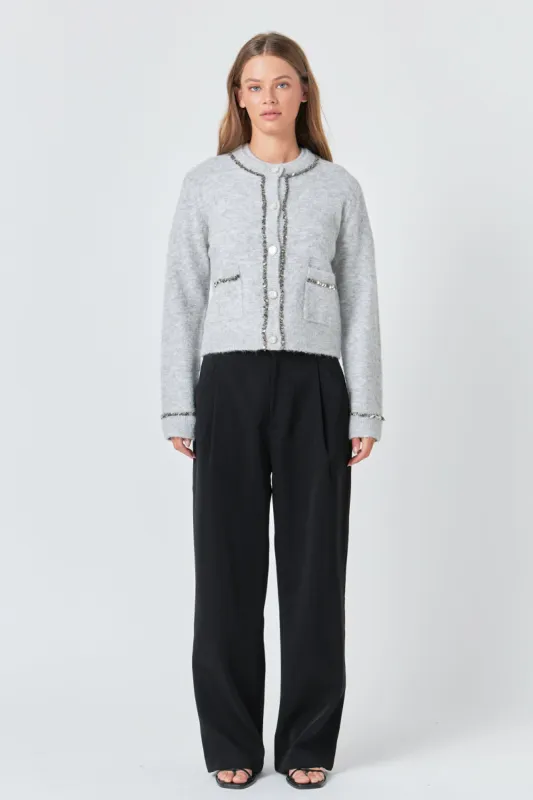 Sequins Trim Cardigan sold by Endless Rose