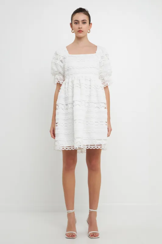 Lace Puff Mini Dress sold by Endless Rose