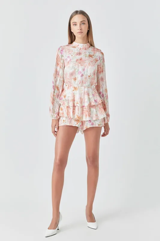 Long Sleeve Floral Romper sold by Endless Rose