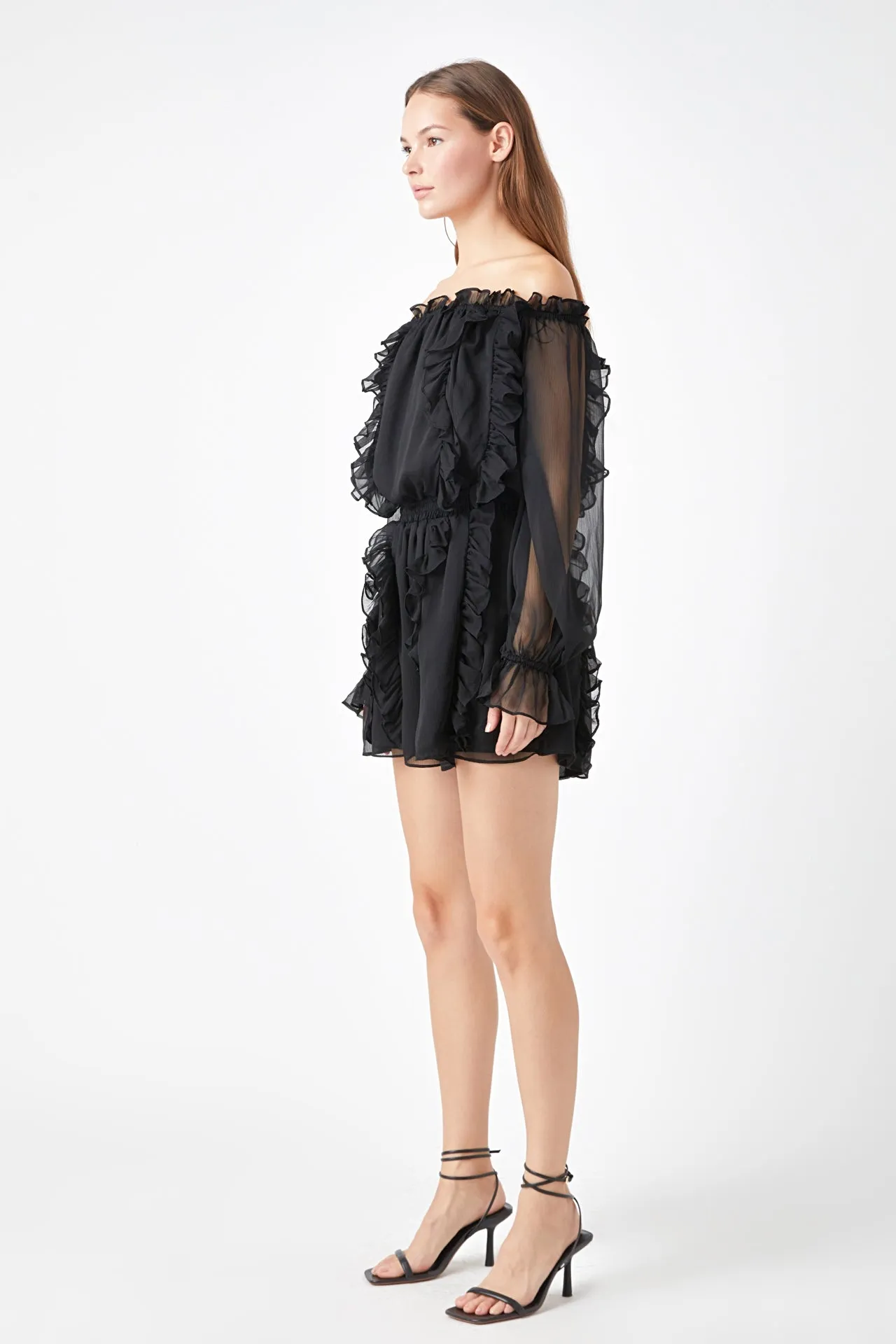 Off the Shoulder Ruffled Romper sold by Endless Rose product image thumbnail 3