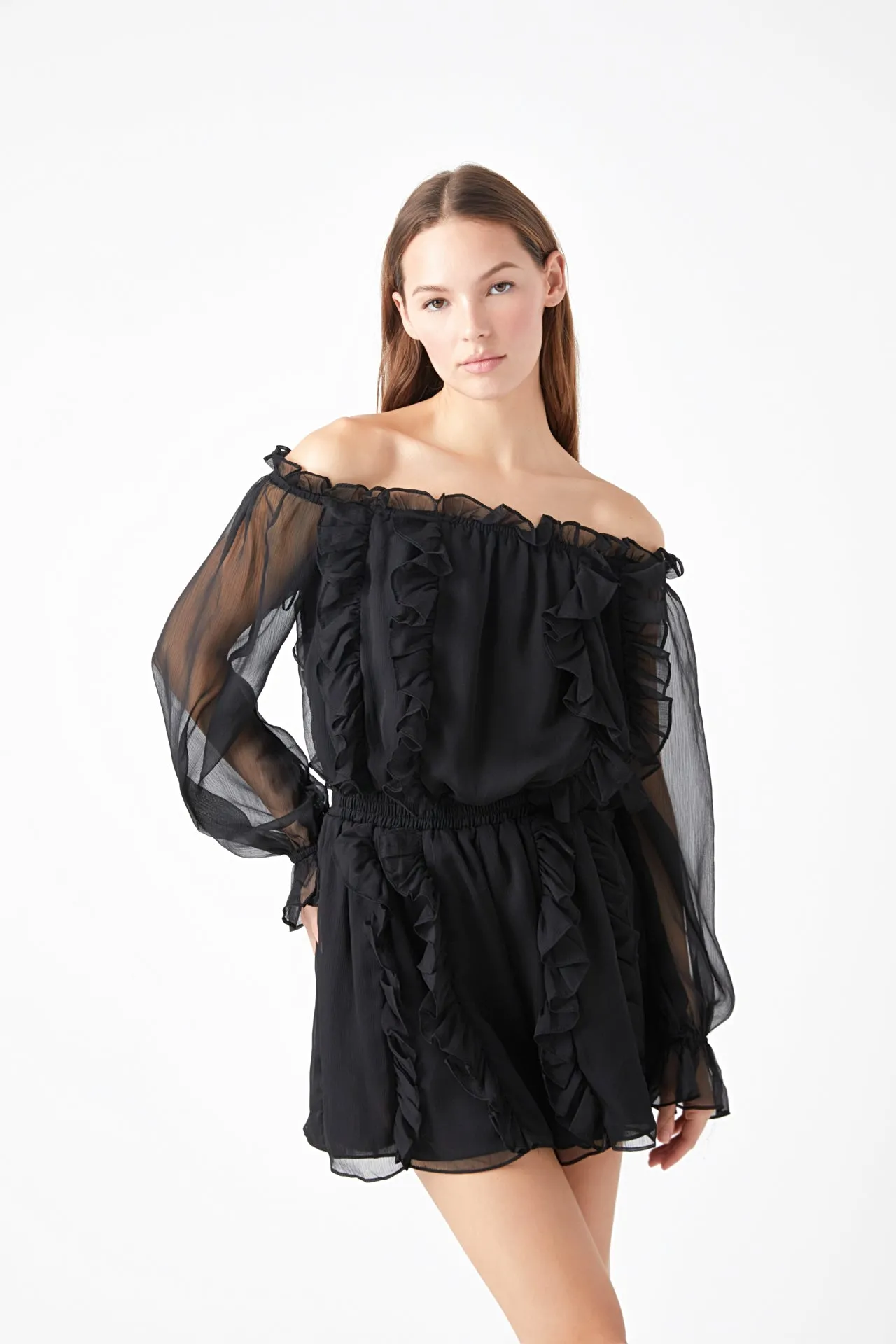 Off the Shoulder Ruffled Romper sold by Endless Rose product image thumbnail 5