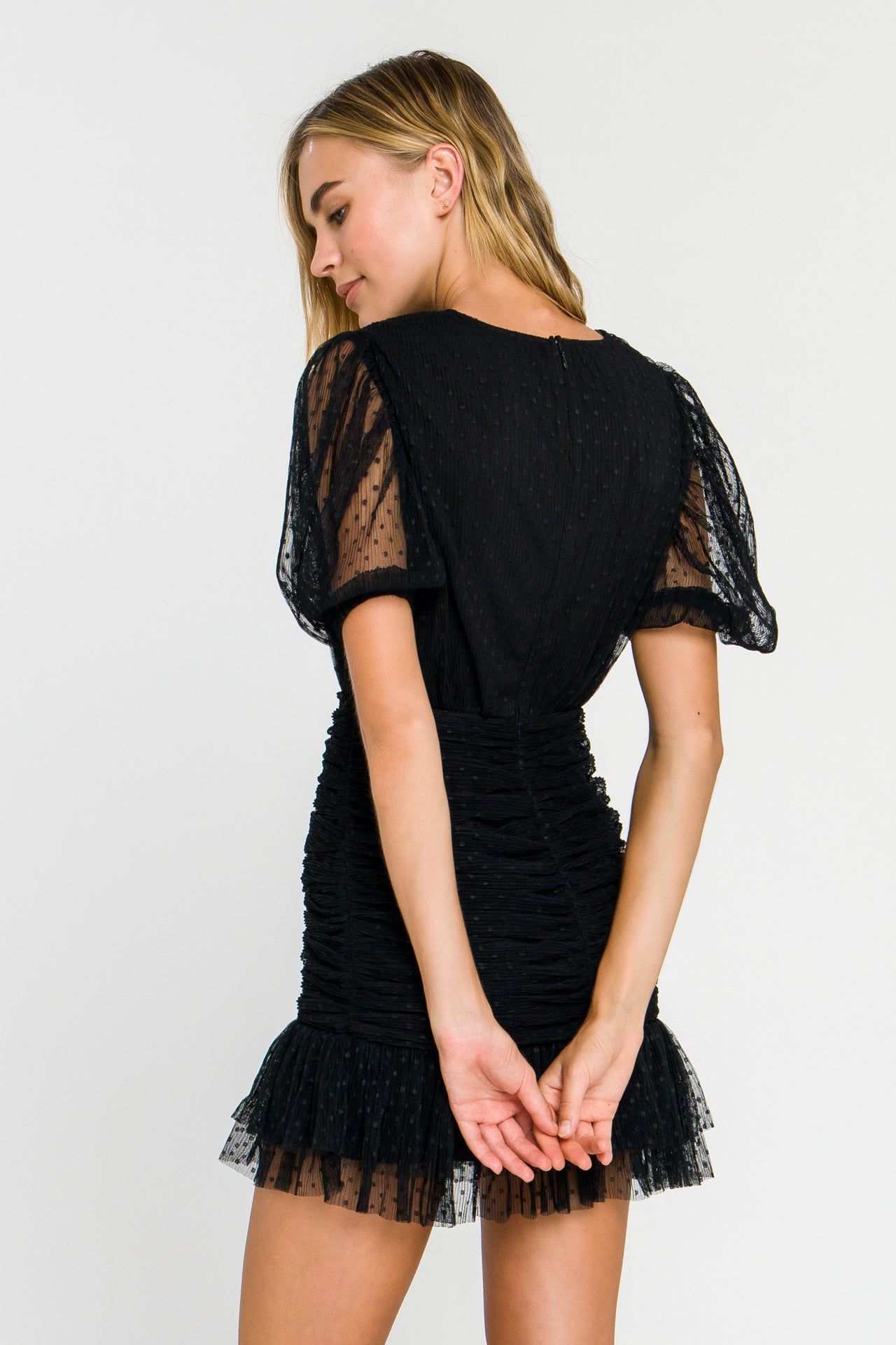 Polka Dot Ruched Mini Dress sold by Endless Rose product image thumbnail 4