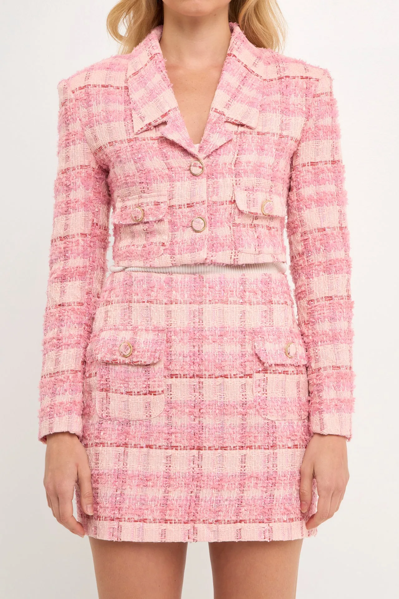 Cropped Collared Tweed Blazer sold by Endless Rose product image thumbnail 2