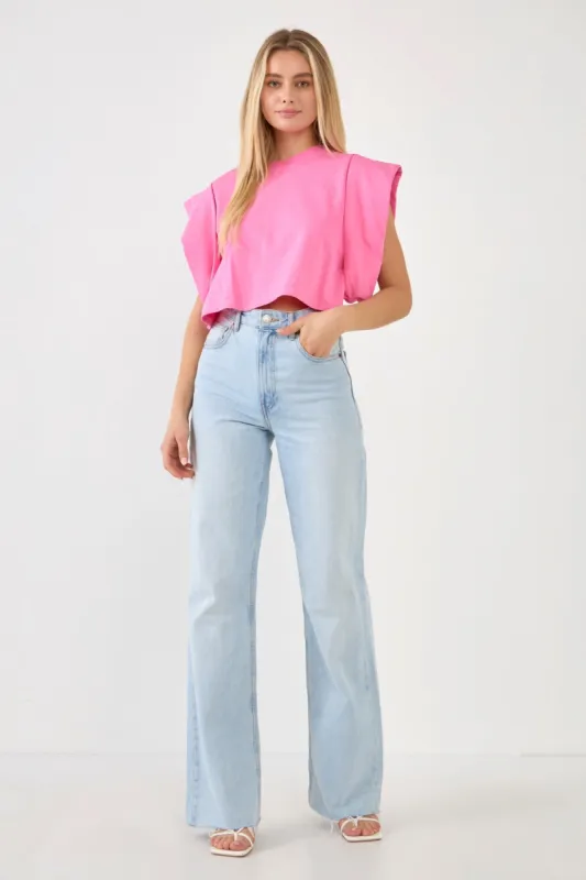 Drop Shoulder Cropped Top sold by Endless Rose