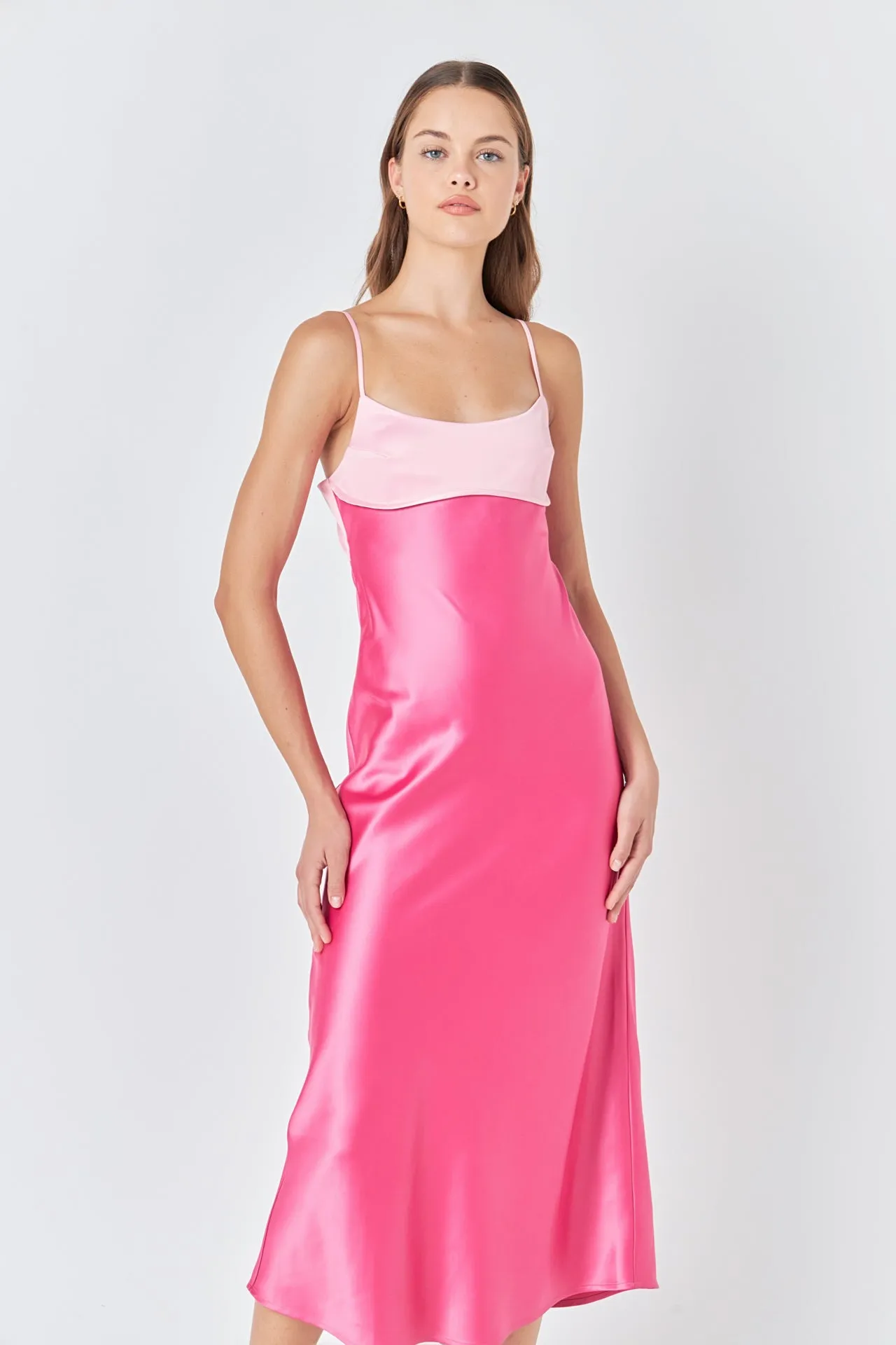 Colorblock Satin Maxi Dress sold by Endless Rose product image thumbnail 5