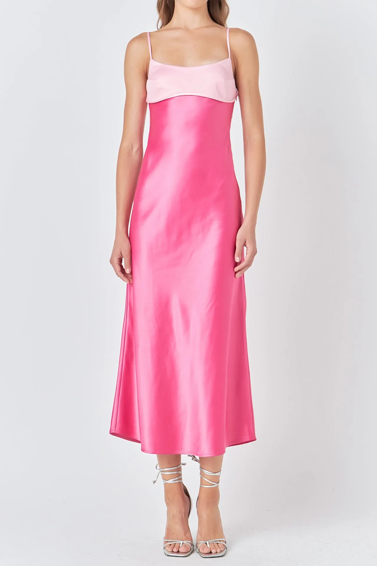 Colorblock Satin Maxi Dress sold by Endless Rose product image thumbnail 2