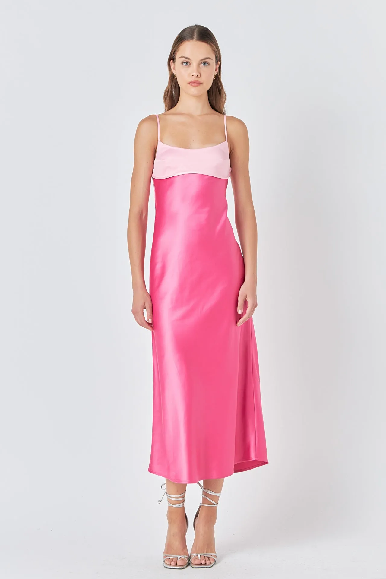 Colorblock Satin Maxi Dress sold by Endless Rose