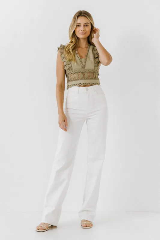 Crochet Lace Crop Top sold by Endless Rose