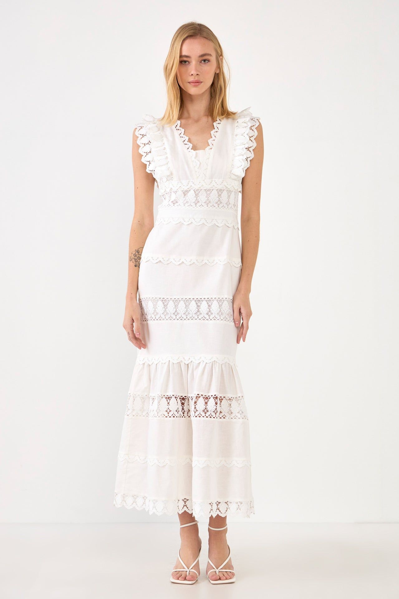 Lace Trim Maxi Dress sold by Endless Rose
