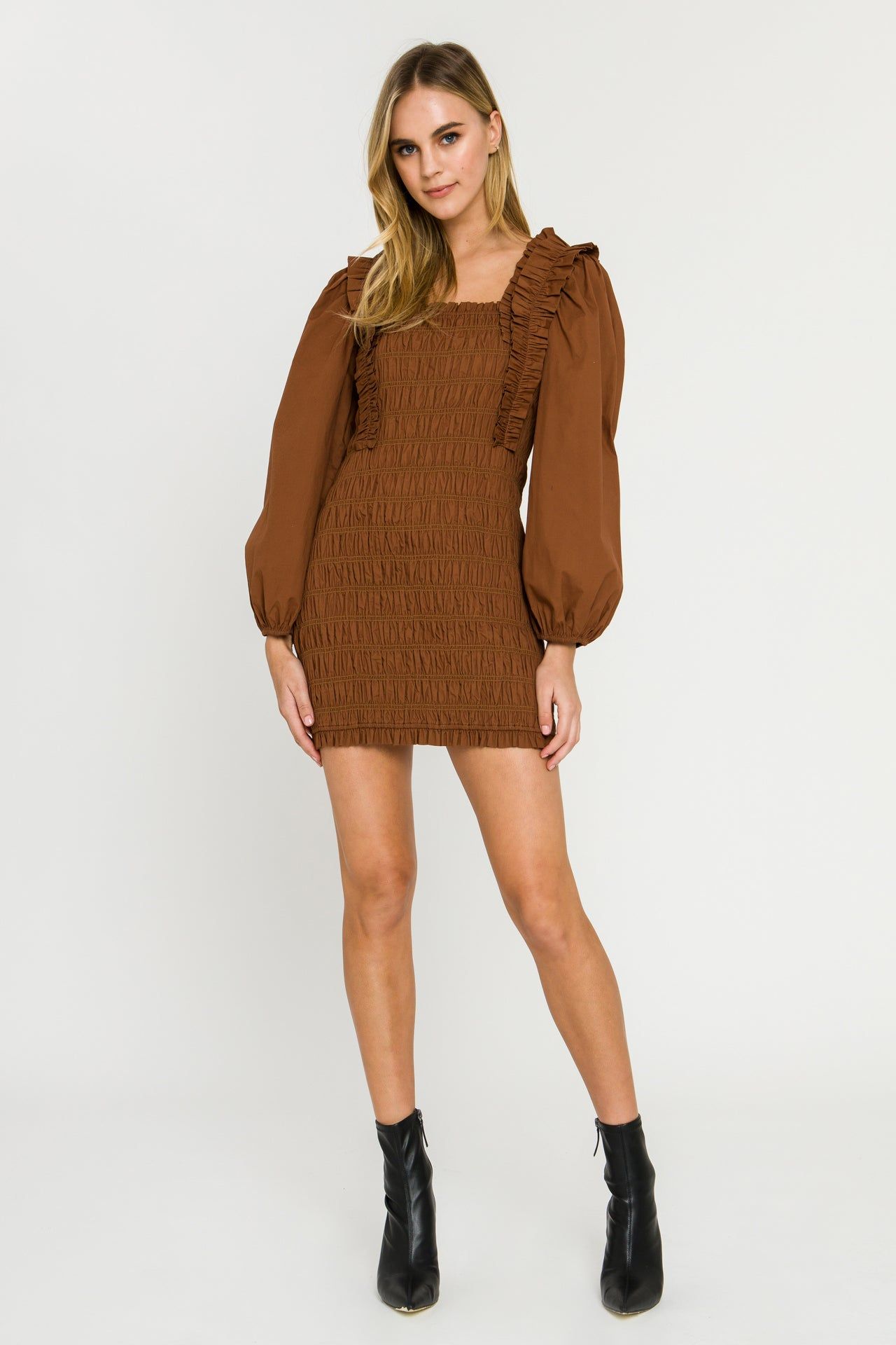 Smocking Detail Mini Dress sold by Endless Rose