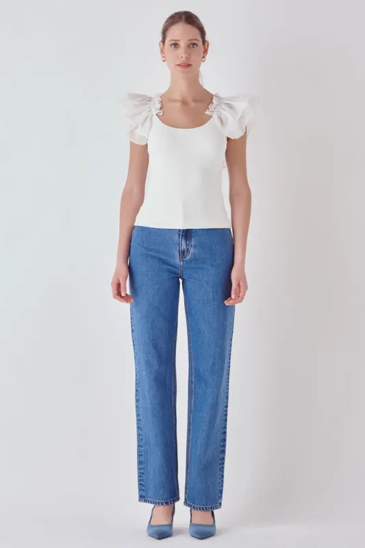 Organza Ruffle with Knit Top sold by Endless Rose