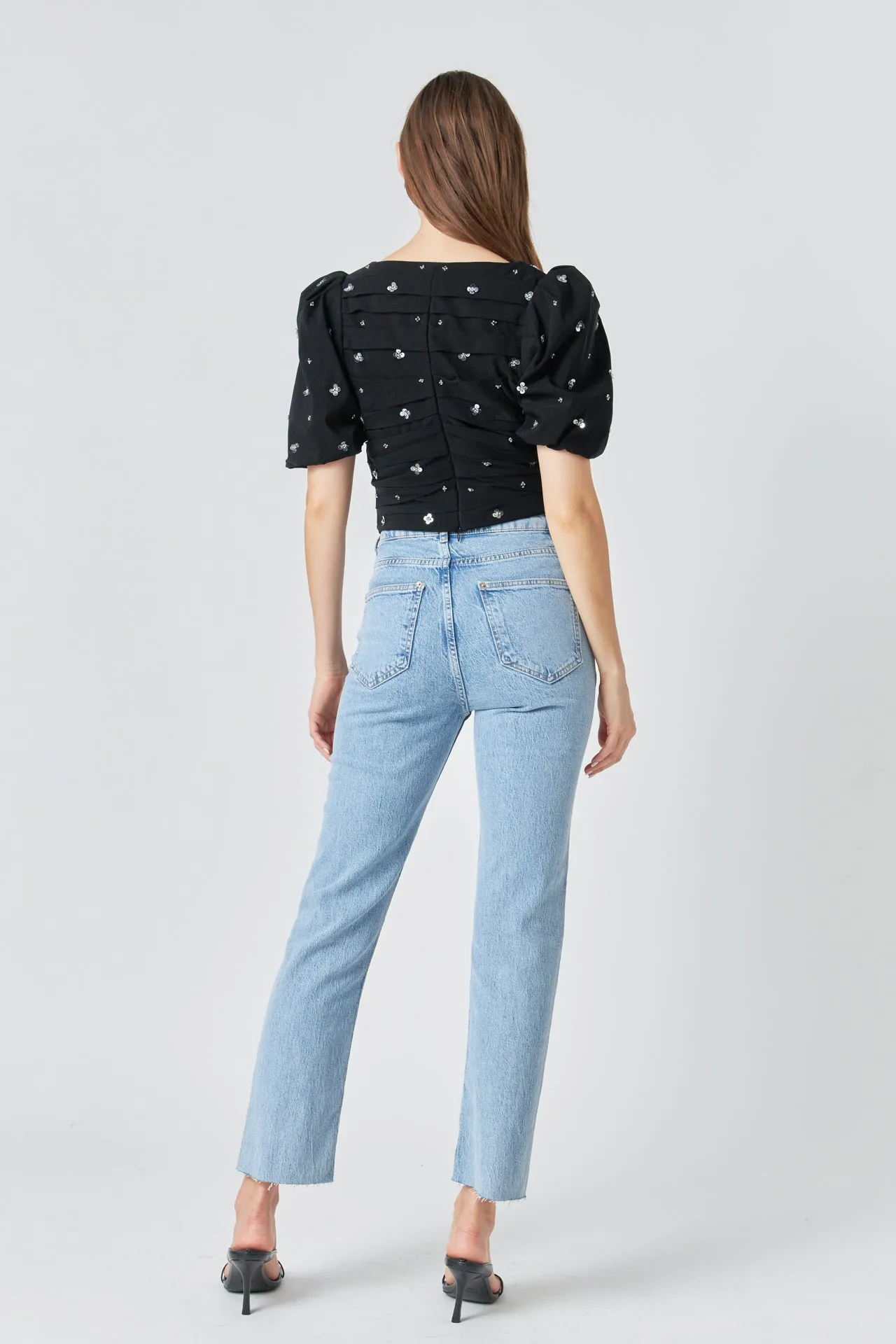 Premium Sequins Floral Embroidery Top sold by Endless Rose product image thumbnail 4