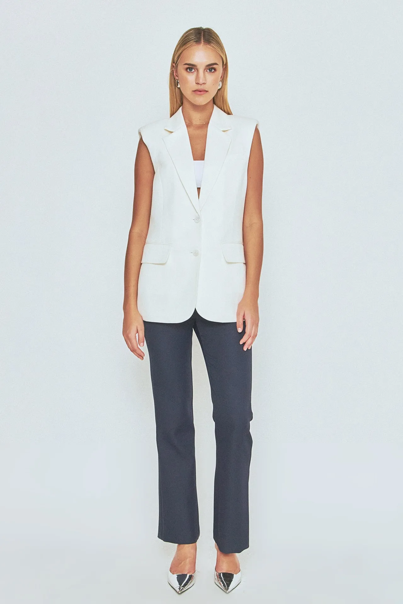 Linen Oversize Vest Blazer sold by Endless Rose product image thumbnail 3