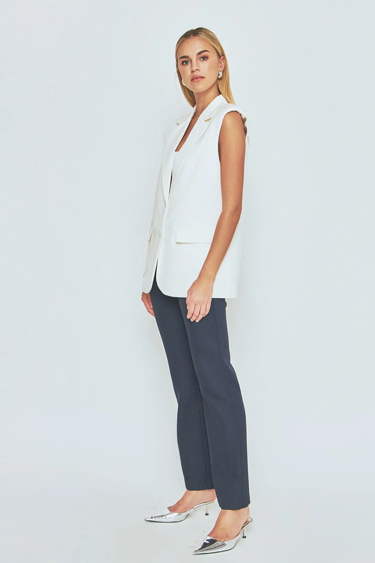 Linen Oversize Vest Blazer sold by Endless Rose product image thumbnail 4