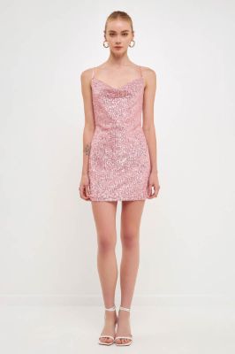 Sale of Sequin Cowl Neck Mini Dress sold by Endless Rose
