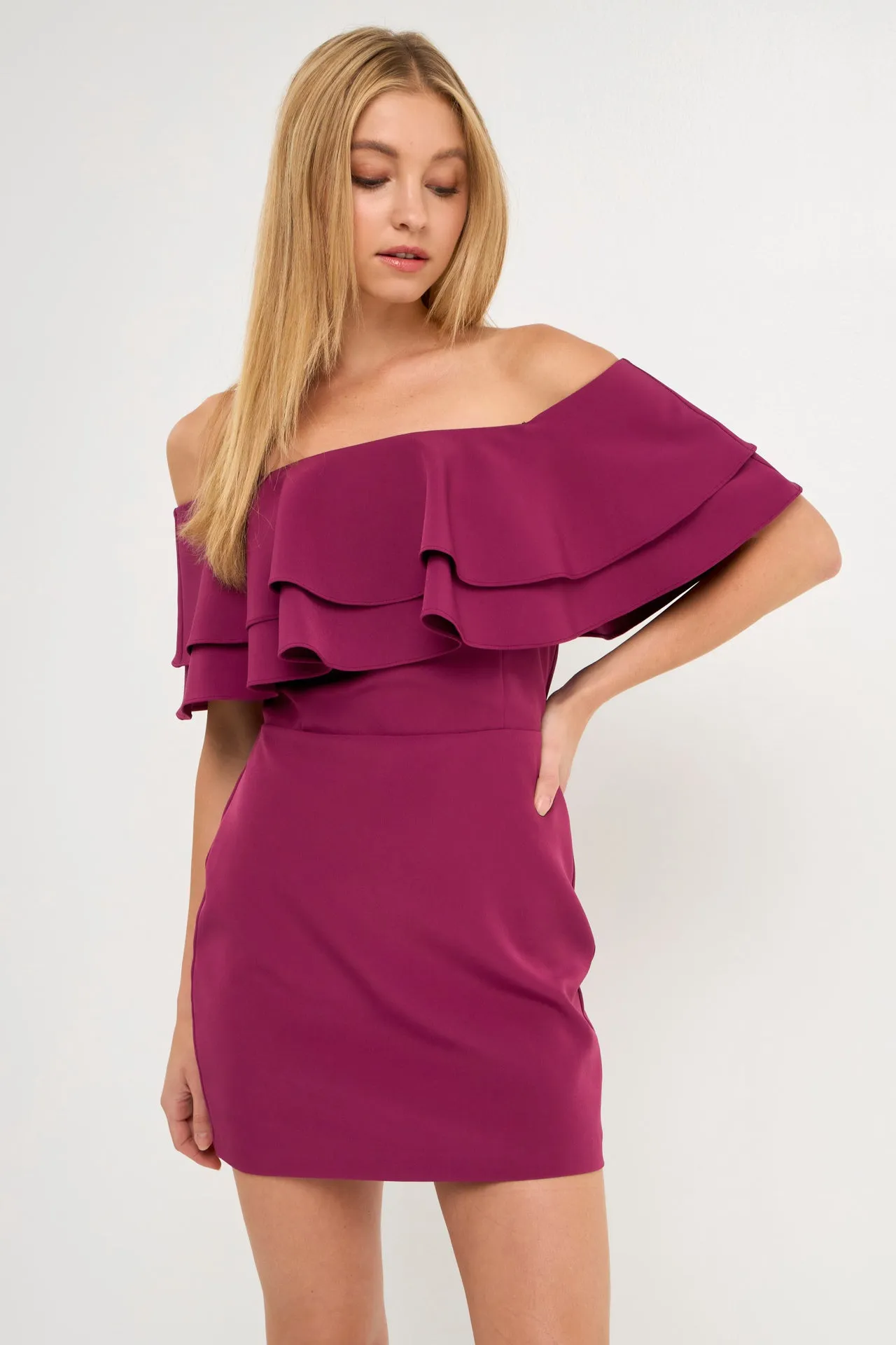 Ruffled Off Shoulder Mini Dress - Final sale sold by Endless Rose product image thumbnail 5