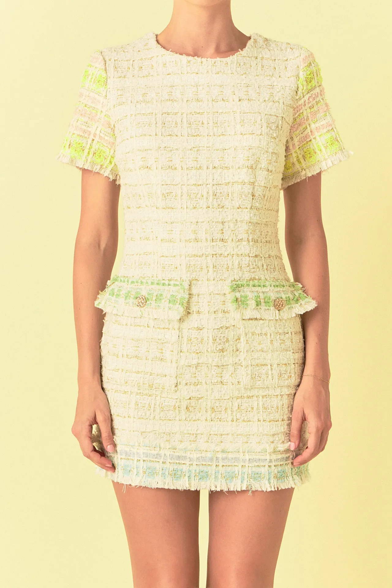 Color Block Tweed Mini Dress sold by Endless Rose product image thumbnail 2