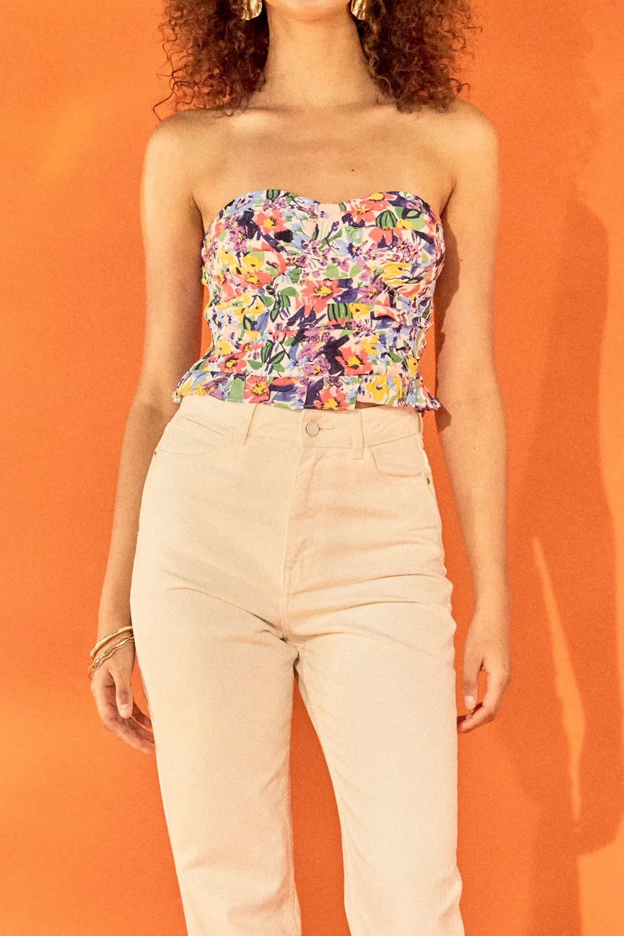 Floral Ruched Strapless Top sold by Endless Rose product image thumbnail 2