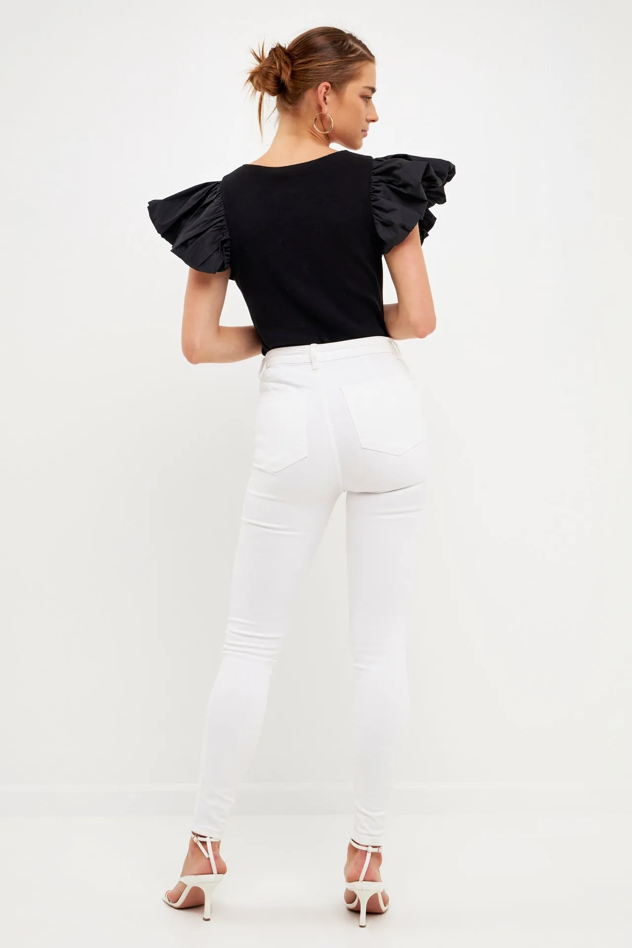 Mixed Media Square Neckline Knit Top sold by Endless Rose product image thumbnail 3