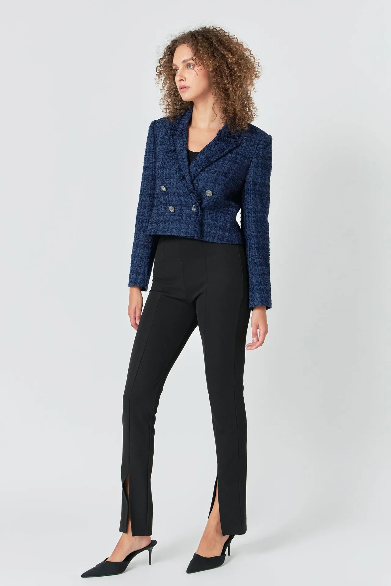 Boucle Tweed Double Breast Jacket sold by Endless Rose product image thumbnail 3