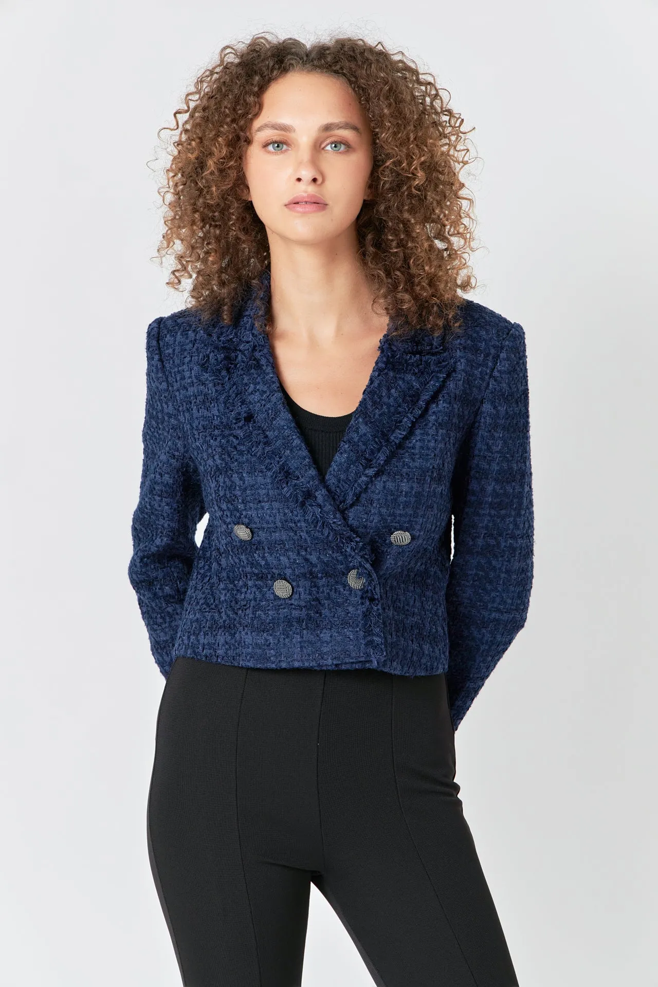 Boucle Tweed Double Breast Jacket sold by Endless Rose product image thumbnail 5