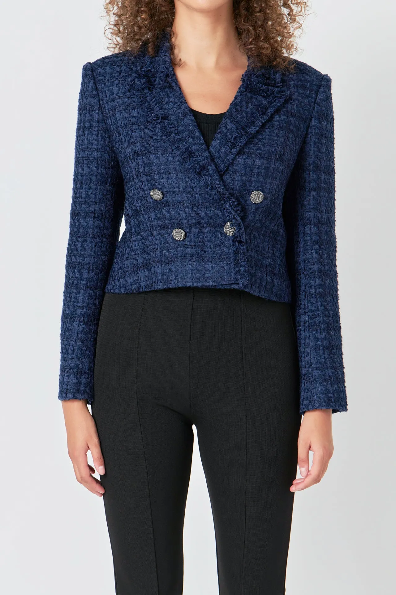 Boucle Tweed Double Breast Jacket sold by Endless Rose product image thumbnail 2