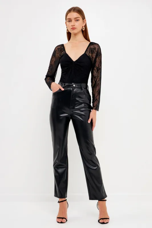 Super Cheeky Floral Lace Bodysuit made by Endless Rose