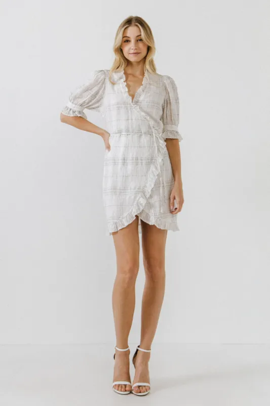 Check Print Linen Wrap Dress sold by Endless Rose