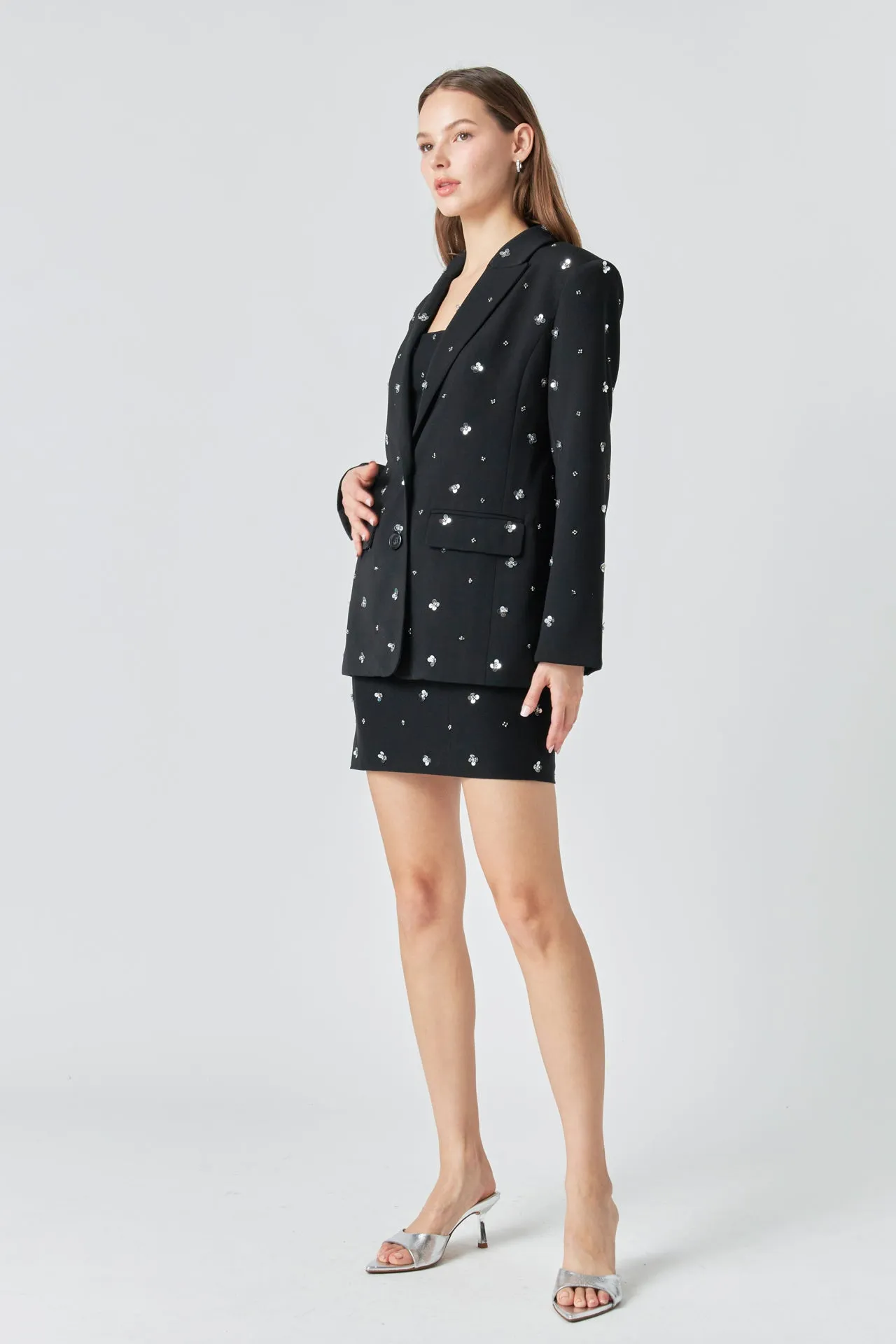 Premium Sequins Floral Embroidery Blazer sold by Endless Rose product image thumbnail 3