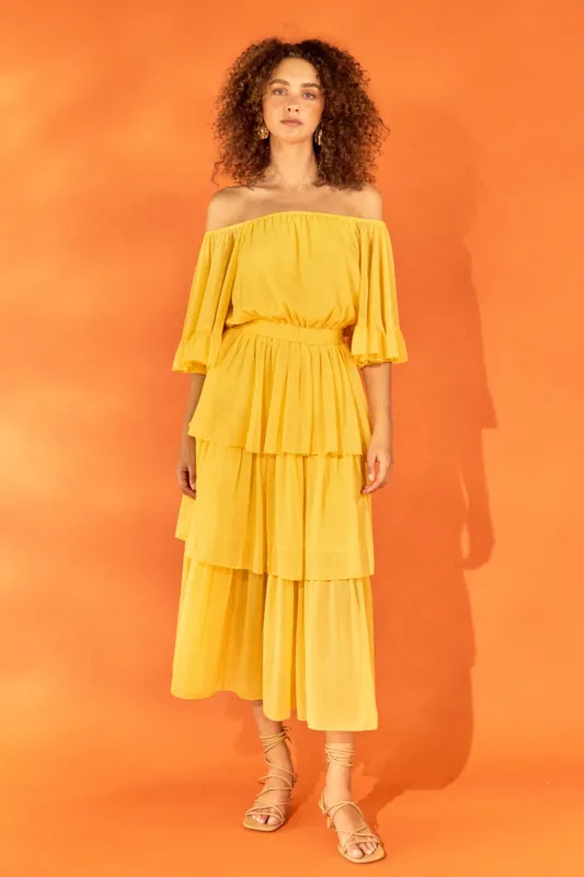 Off-The-Shoulder Tiered Maxi Dress sold by Endless Rose
