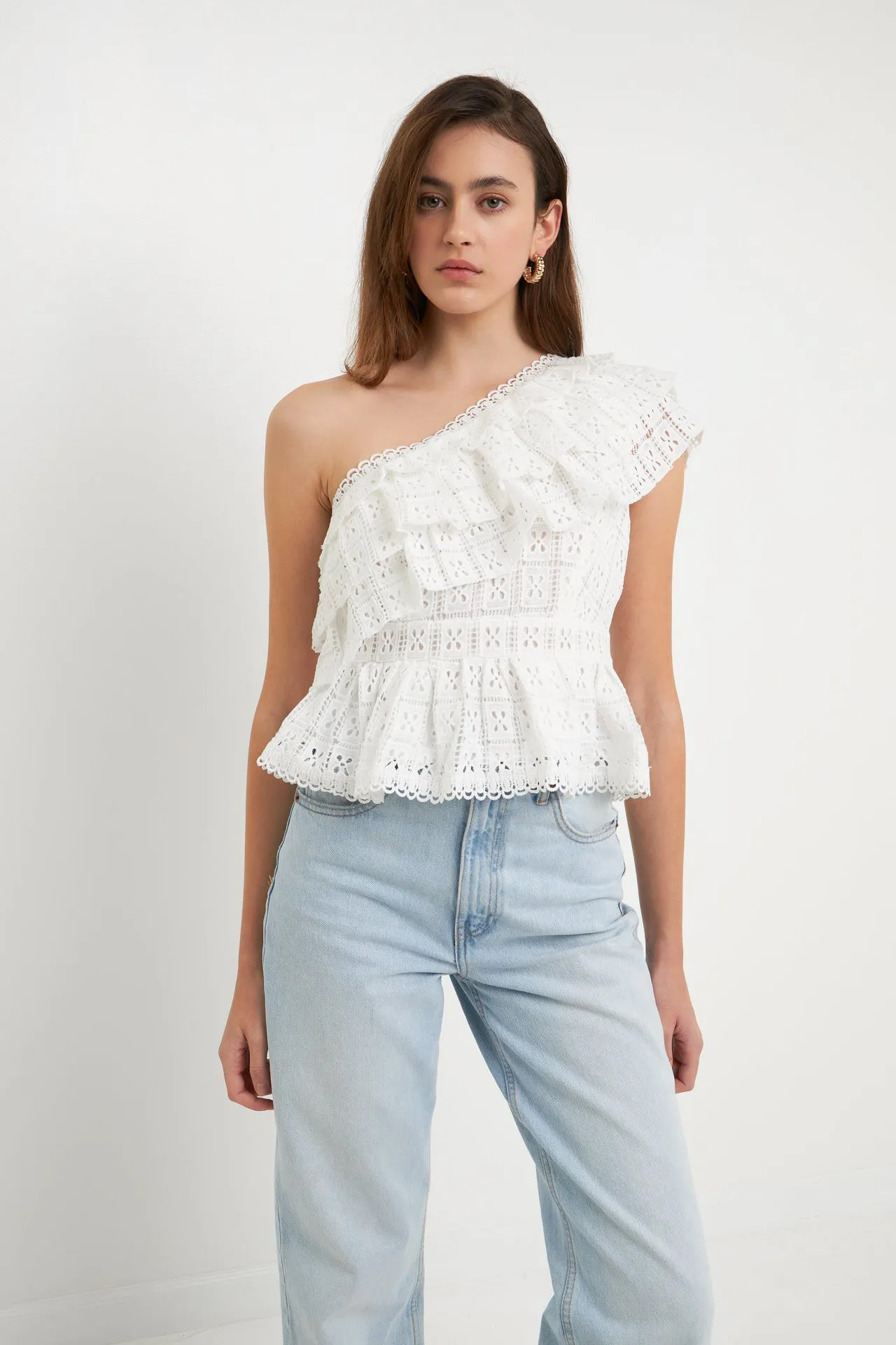 One Shoulder Square Laced Top sold by Endless Rose product image thumbnail 4