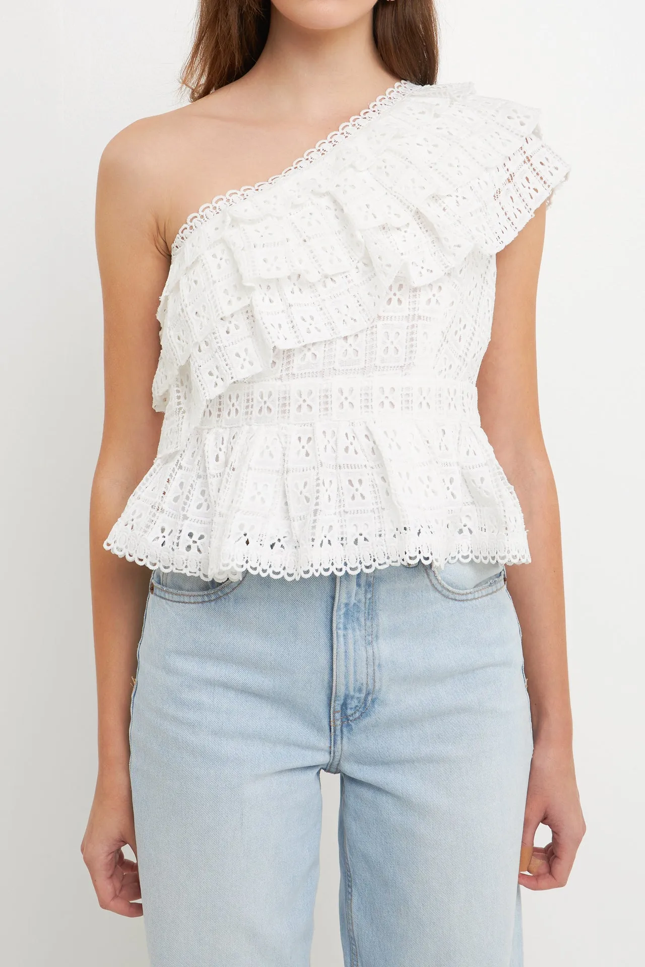One Shoulder Square Laced Top sold by Endless Rose product image thumbnail 2