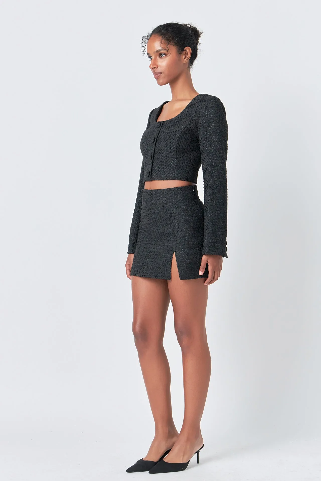 High Waisted Tweed Mini Skirt sold by Endless Rose product image thumbnail 3